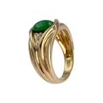 Bague d'occasion or 750 jaune diamant jade - vue 2
