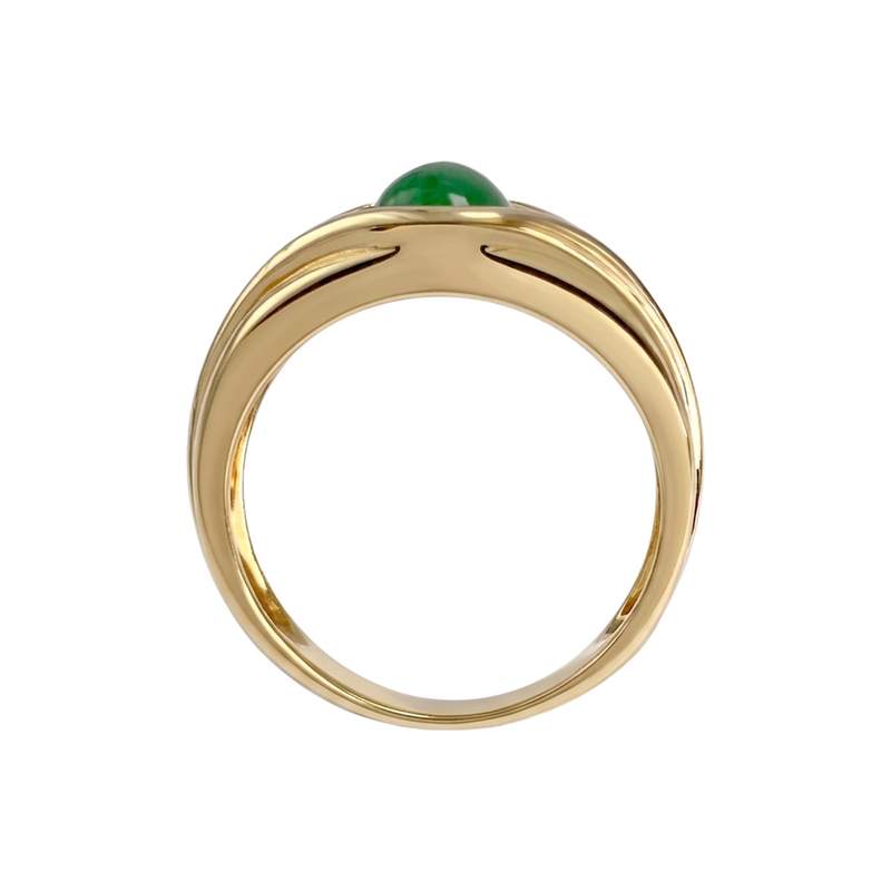 Bague d'occasion or 750 jaune diamant jade - vue 3