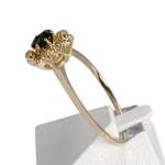 Bague d'occasion or 750 jaune diamant saphir - vue 2