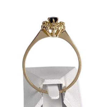Bague d'occasion or 750 jaune diamant saphir