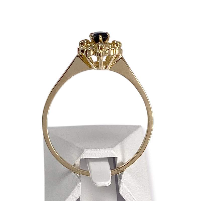 Bague d'occasion or 750 jaune diamant saphir - vue 3