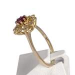 Bague d'occasion or 750 jaune diamant rubis - vue 2