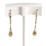 Boucles d'oreilles d'occasion or 750 jaune diamant perle de culture - vue 3