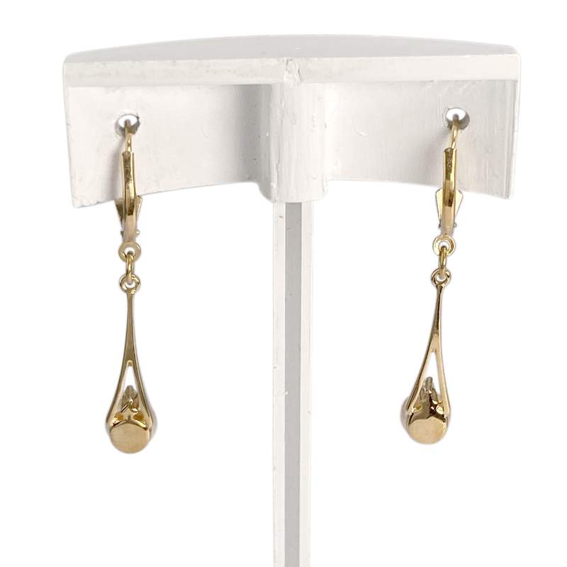 Boucles d'oreilles d'occasion or 750 jaune diamant perle de culture - vue 3