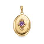 Pendentif d'occasion or 750 jaune amethyste perle de culture - vue 1