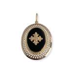 Pendentif d'occasion or 750 jaune onyx perle - vue 1
