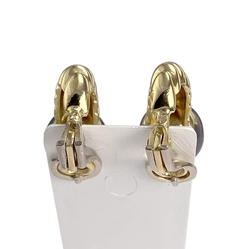 Boucles d'oreilles d'occasion or 750 jaune perle de tahiti - vue 3