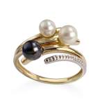 Bague d'occasion or 750 2 tons perle d'eau douce - vue 1