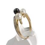 Bague d'occasion or 750 2 tons perle d'eau douce - vue 2