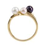 Bague d'occasion or 750 2 tons perle d'eau douce - vue 3