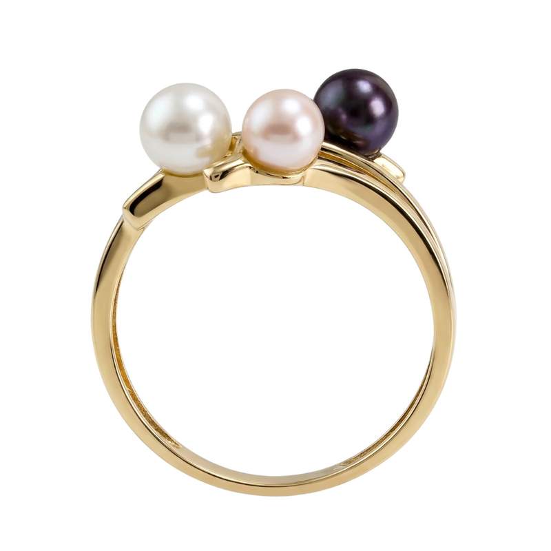 Bague d'occasion or 750 2 tons perle d'eau douce - vue 3