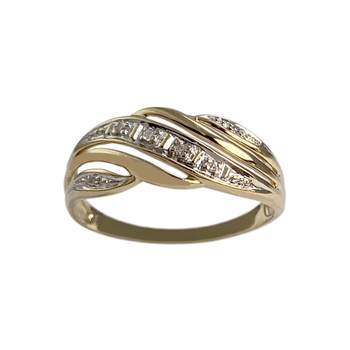 Bague d'occasion or 750 2 tons diamants