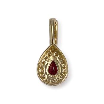 Pendentif d'occasion or 750 jaune rubis diamant