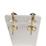 Boucles d'oreilles d'occasion or 750 jaune diamant rubis - vue 3