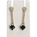 Boucles d'oreilles d'occasion or 750 jaune coeur saphir - vue 1