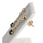 Boucles d'oreilles d'occasion or 750 jaune coeur saphir - vue 2
