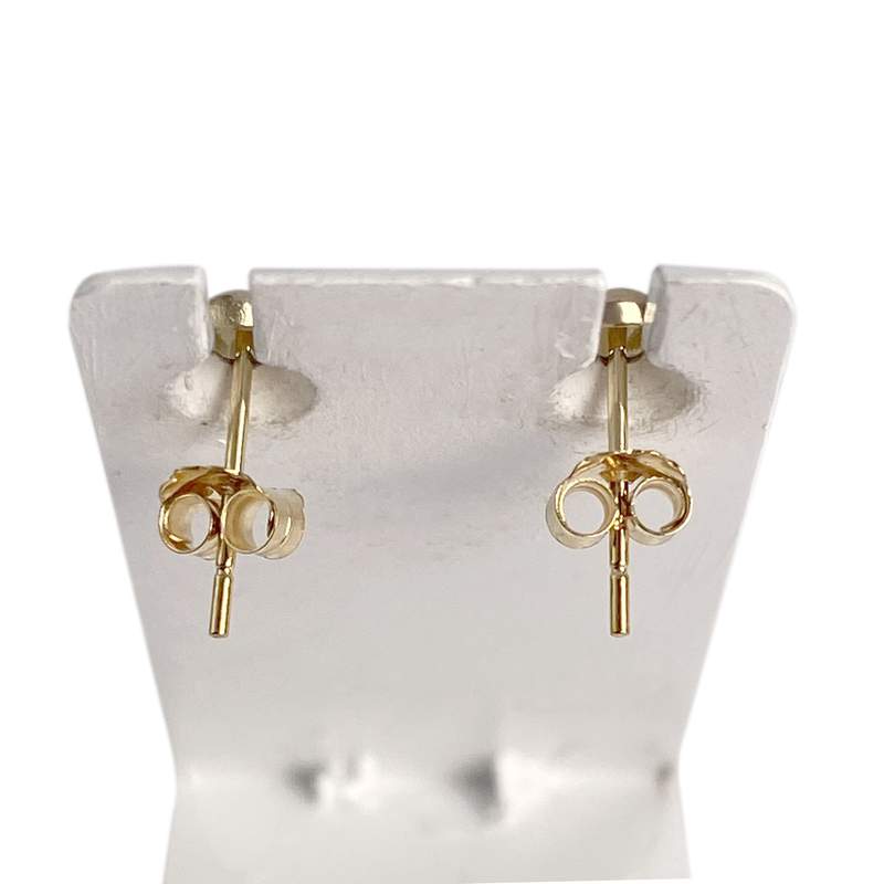 Boucles d'oreilles d'occasion or 750 jaune coeur saphir - vue 3