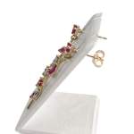 Boucles d'oreilles d'occasion or 750 2 tons diamant rubis rubis - vue 2