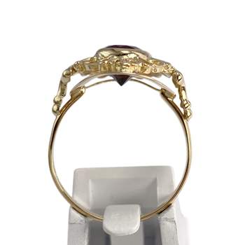 Bague d'occasion or 750 jaune grenat