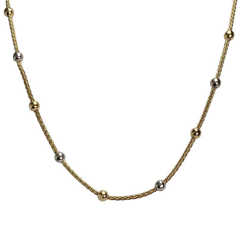 Collier d'occasion or 750 2 tons maille palmier - vue 1