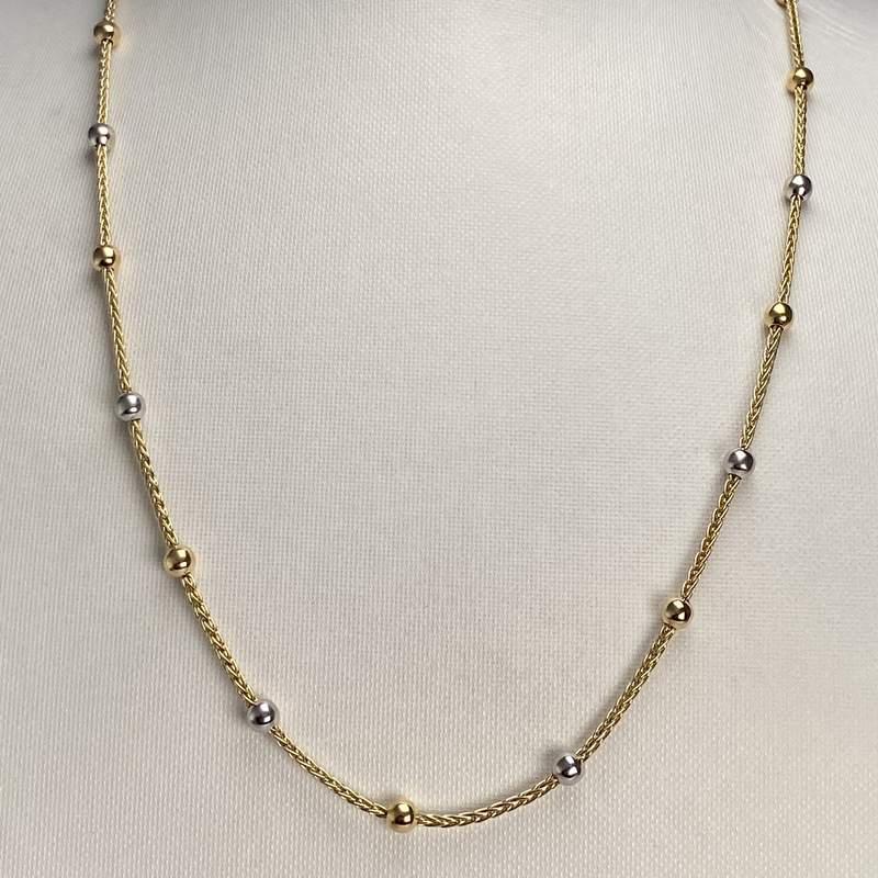 Collier d'occasion or 750 2 tons maille palmier - vue 2