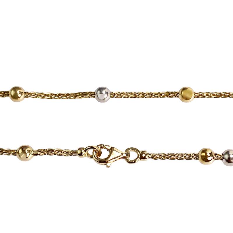 Collier d'occasion or 750 2 tons maille palmier - vue 3