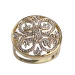 Bague d'occasion or 750 2 tons diamants - vue 1