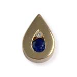Pendentif d'occasion or 750 jaune diamant saphir - vue 1