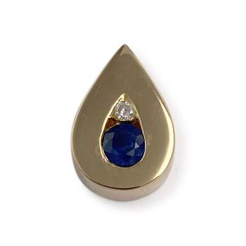 Pendentif d'occasion or 750 jaune diamant saphir