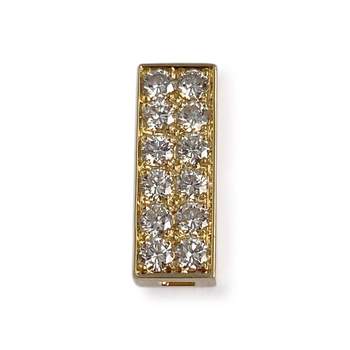 Tweedehands goud 750 gele diamanten hanger