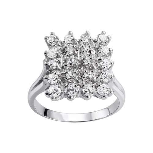 Bague d'occasion or 750 blanc diamant