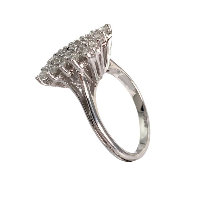 Bague d'occasion or 750 blanc diamant - vue 2