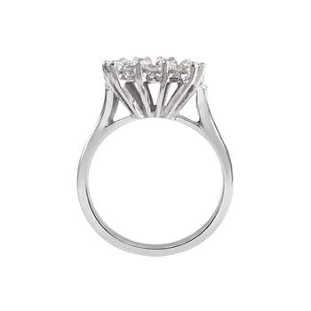 Bague d'occasion or 750 blanc diamant