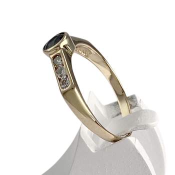 Bague d'occasion or 375 jaune zirconias saphir
