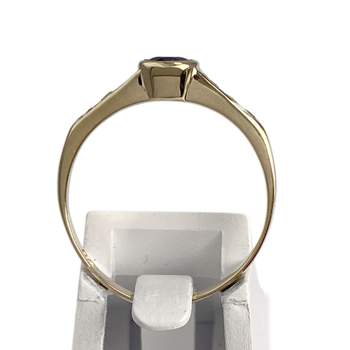 Bague d'occasion or 375 jaune zirconias saphir
