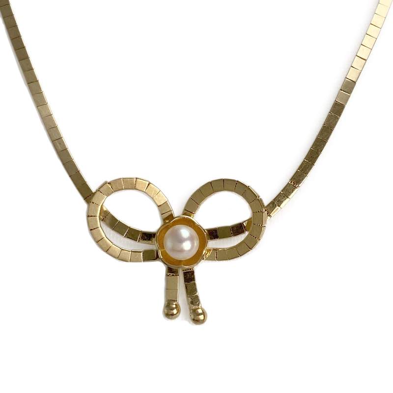 Collier d'occasion or 750 jaune perle de culture - vue 1