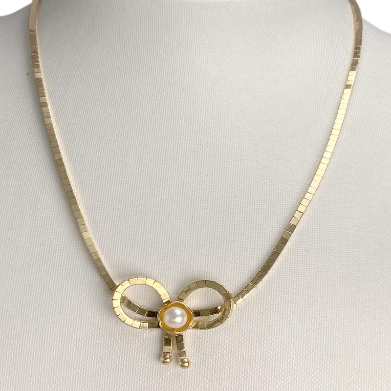 Collier d'occasion or 750 jaune perle de culture - vue 2