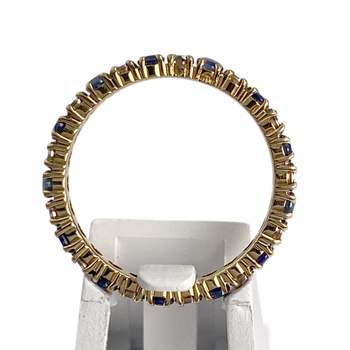 Bague d'occasion or 750 2 tons diamants,  saphirs
