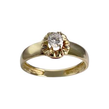 Bague d'occasion or 750 jaune zirconia