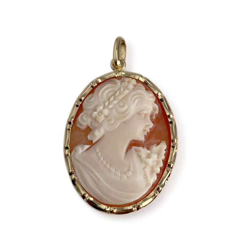 Pendentif d'occasion or 750 jaune camee - vue 1