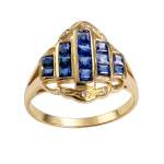 Bague d'occasion or 750 jaune diamant saphir - vue 1