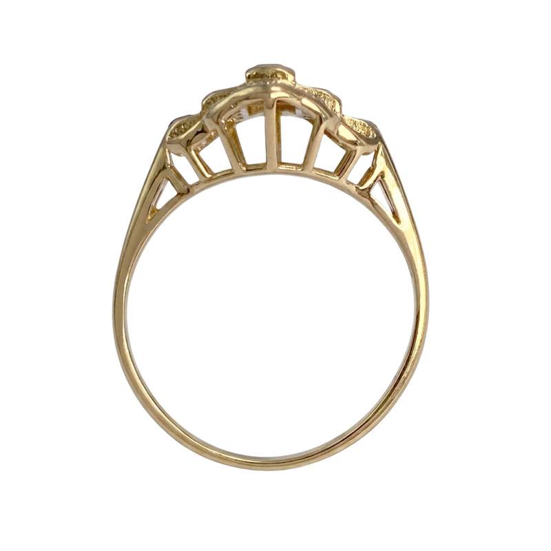 Bague d'occasion or 750 jaune diamant saphir - vue 3