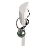 Boucles d'oreilles d'occasion or 750 blanc perle de tahiti diamant - vue 2