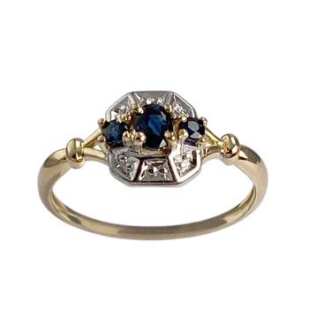 Bague d'occasion or 750 2 tons saphirs