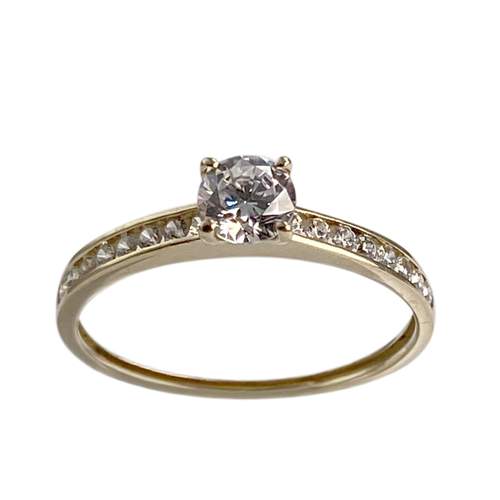 Bague d'occasion or 375 jaune oxydes de zirconiums synthétiques