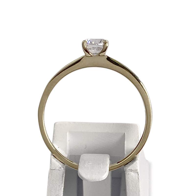 Bague d'occasion or 375 jaune oxydes de zirconiums synthétiques - vue 3