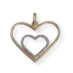 Pendentif d'occasion 2 ors 750 double coeur - vue 1
