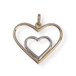 Pendentif d'occasion 2 ors 750 double coeur - vue 2
