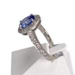 Bague d'occasion or 750 blanc diamant saphir - vue 2