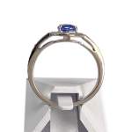 Bague d'occasion or 750 blanc diamant saphir - vue 3
